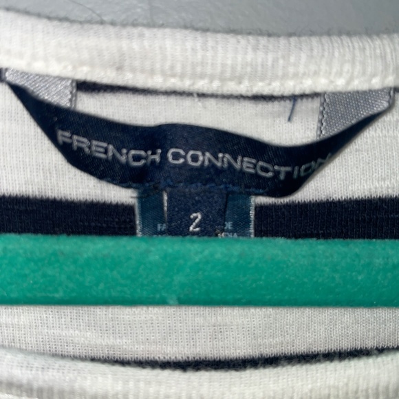 EUC French Connection Black & White Striped Mini Sweater Dress Size 2 - Picture 3 of 6